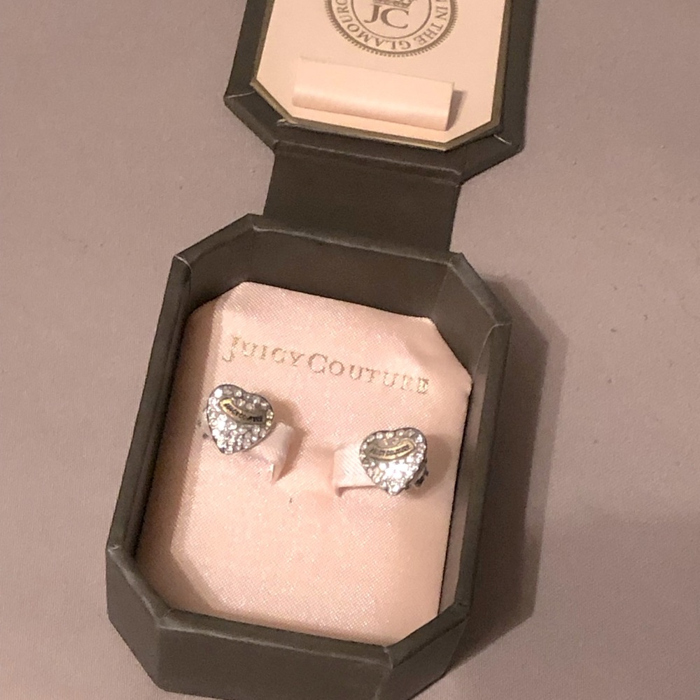 Juicy couture pave heart studs